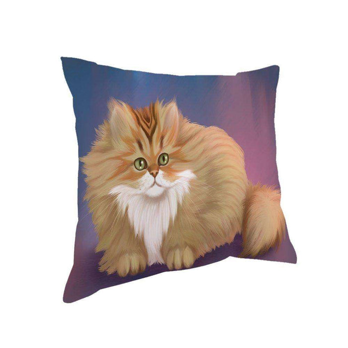 Chinchilla Golden Persian Cat Throw Pillow