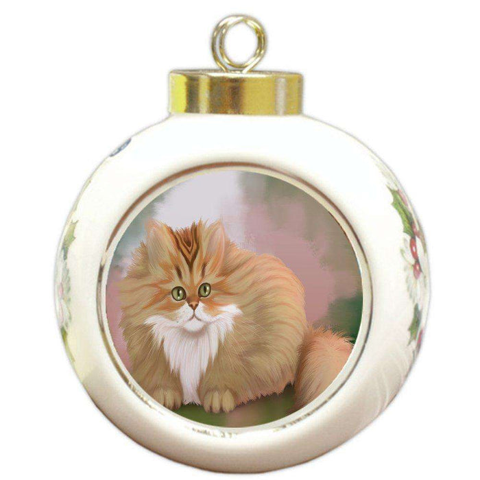 Chinchilla Persian Cat Round Ball Christmas Ornament