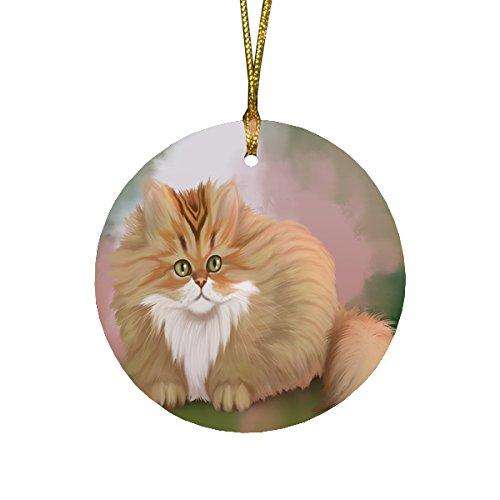 Chinchilla Persian Cat Round Christmas Ornament