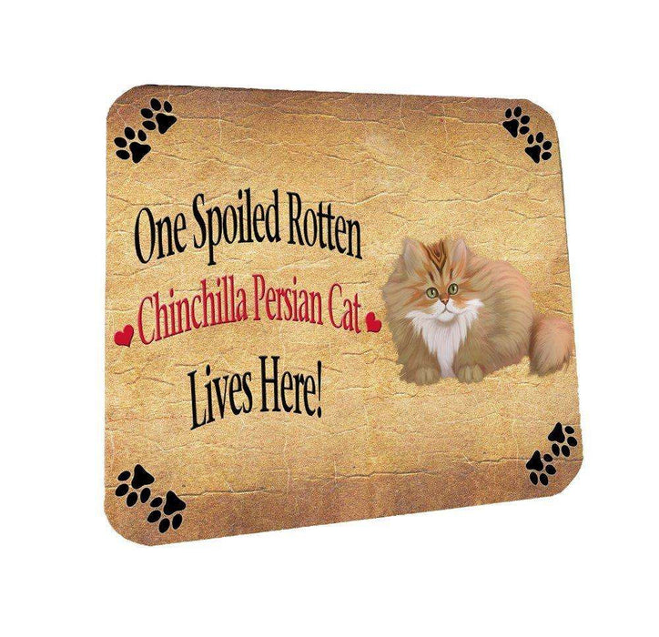 Chinchilla Persian Spoiled Rotten Cat Coasters Set of 4
