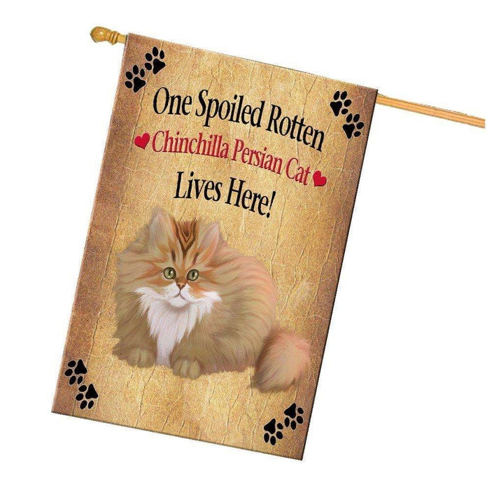 Chinchilla Persian Spoiled Rotten Cat House Flag