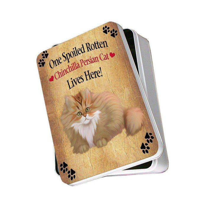 Chinchilla Persian Spoiled Rotten Cat Photo Storage Tin