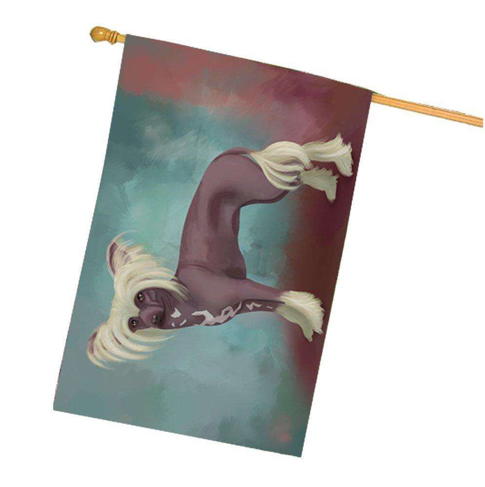 Chinese Crested Dog House Flag