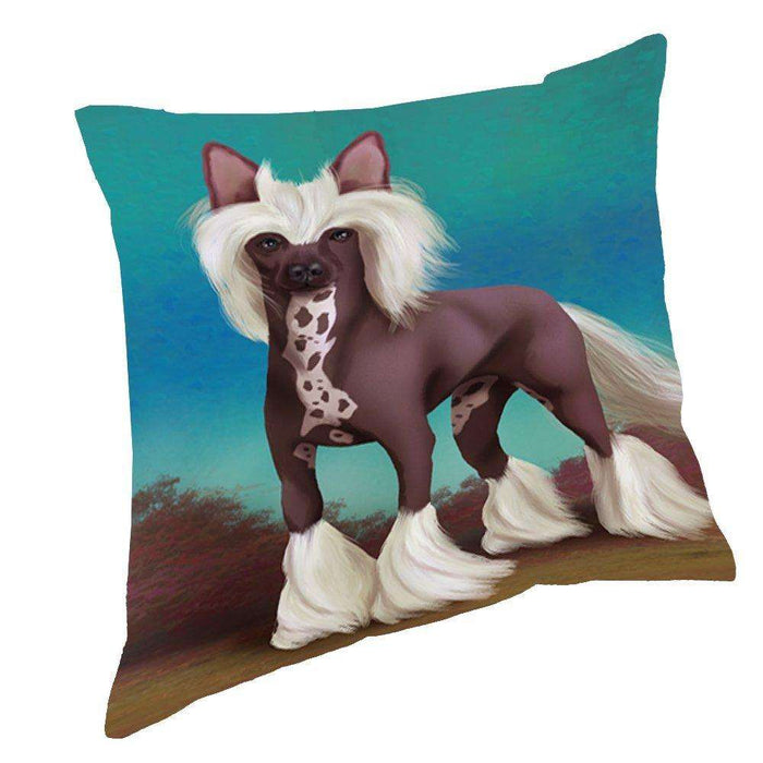 Chinese Crested Dog Throw Pillow