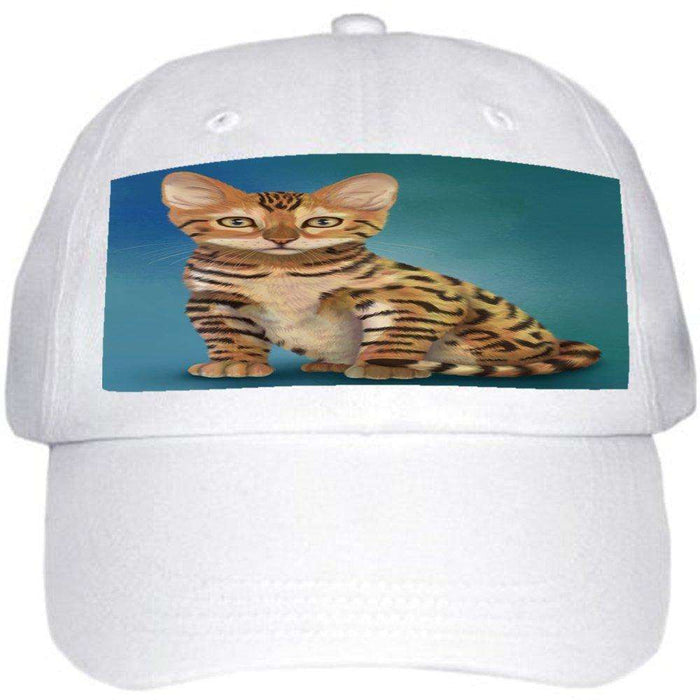 Chinese Li Hua Kitten Cat Ball Hat Cap Off White