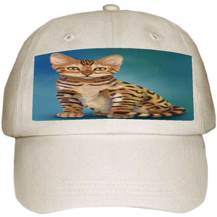 Chinese Li Hua Kitten Cat Ball Hat Cap Off White