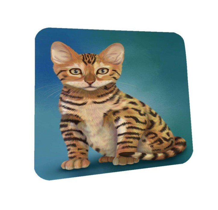 Chinese Li Hua Kitten Cat Coasters Set of 4