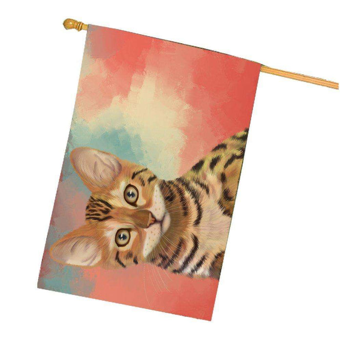 Chinese Li Hua Kitten Cat House Flag