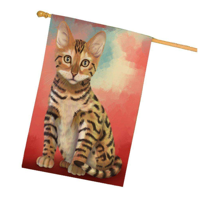 Chinese Li Hua Kitten Cat House Flag