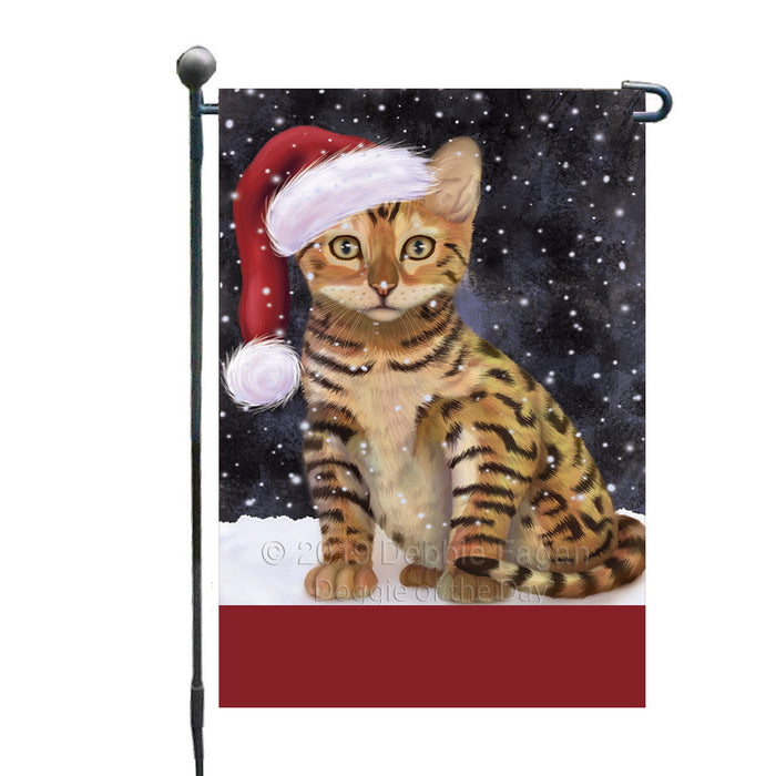 Personalized Let It Snow Happy Holidays Chinese Li Hua Cat Custom Garden Flags GFLG-DOTD-A62319