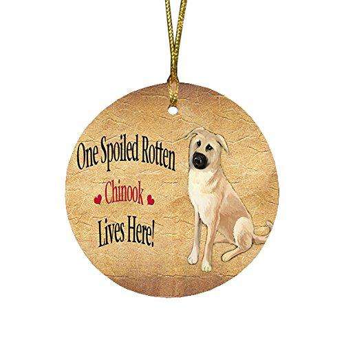 Chinook Spoiled Rotten Dog Round Christmas Ornament