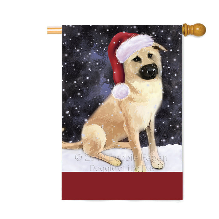 Personalized Let It Snow Happy Holidays Chinook Dog Custom House Flag FLG-DOTD-A62376