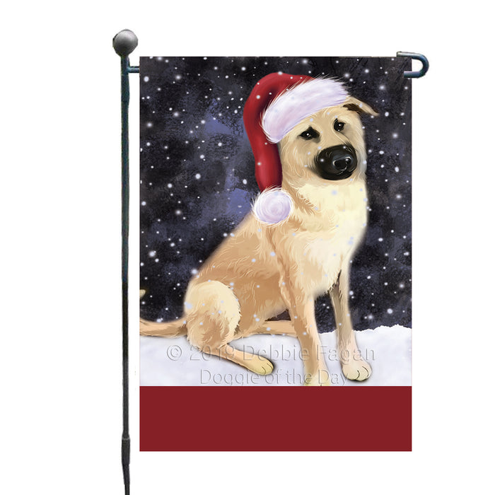 Personalized Let It Snow Happy Holidays Chinook Dog Custom Garden Flags GFLG-DOTD-A62320