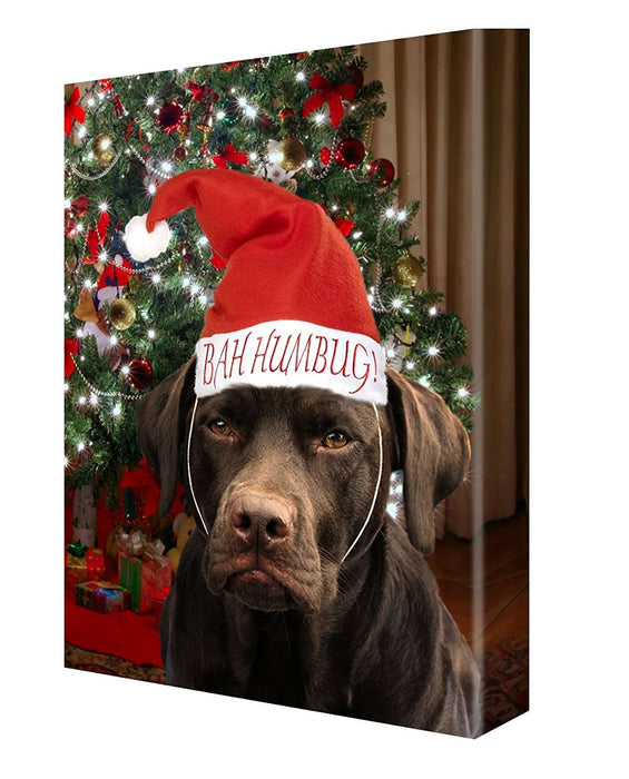 Chocolate Labrador Dog Christmas Canvas 18 x 24