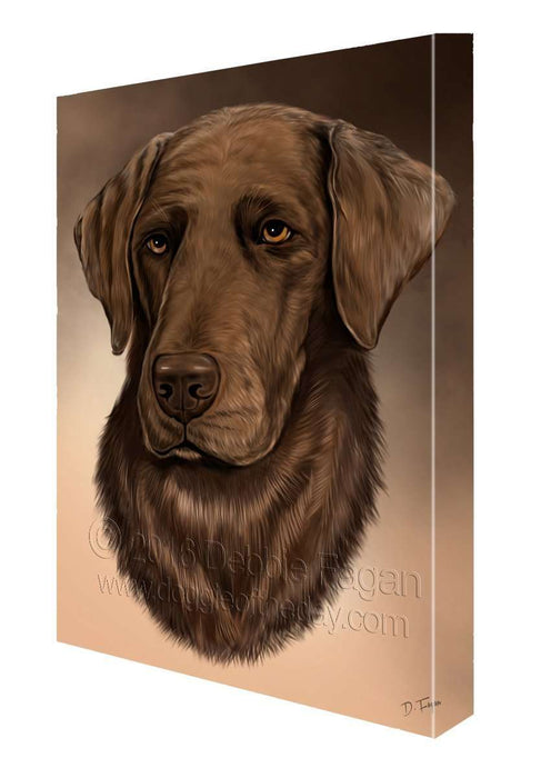 Chocolate Labrador Retriever Dog Art Portrait Print Canvas