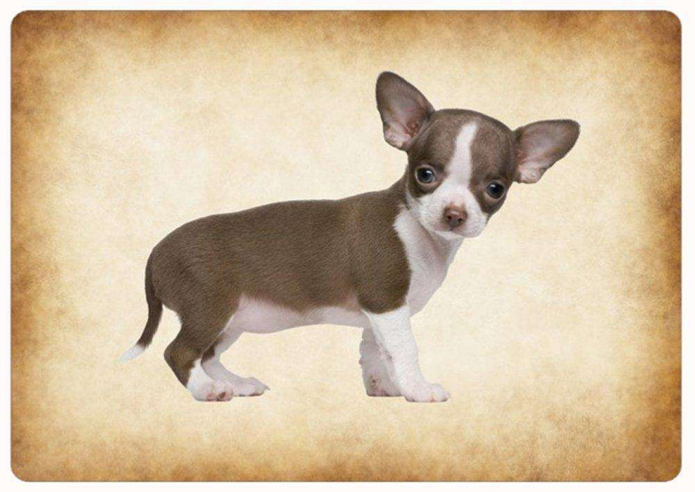 Chocolate White Chihuahua Puppy Dog Tempered Cutting Board