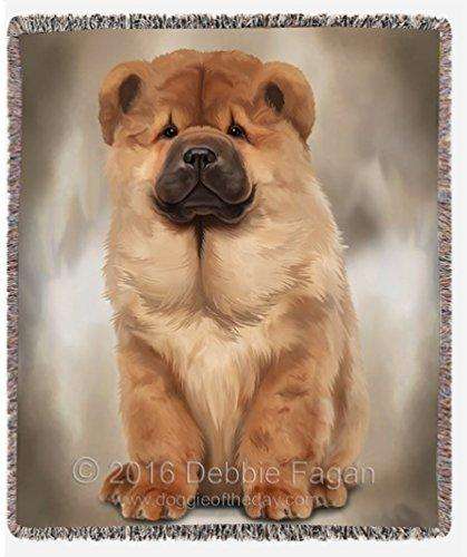 Chow Chow Dog Art Portrait Print Woven Throw Blanket 54 X 38