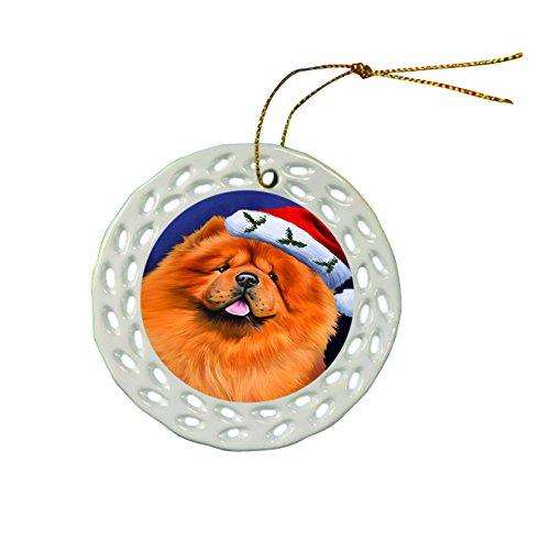 Chow Chow Dog Christmas Doily Ceramic Ornament