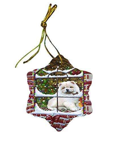 Chow Chow Dog Christmas Snowflake Ceramic Ornament