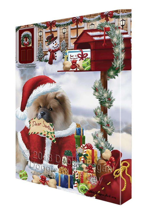 Chow Chow Dog Dear Santa Letter Christmas Holiday Mailbox Canvas Print Wall Art Décor CVS102878
