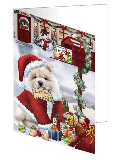 Chow Chow Dog Dear Santa Letter Christmas Holiday Mailbox Handmade Artwork Assorted Pets Greeting Cards and Note Cards with Envelopes for All Occasions and Holiday Seasons GCD65702