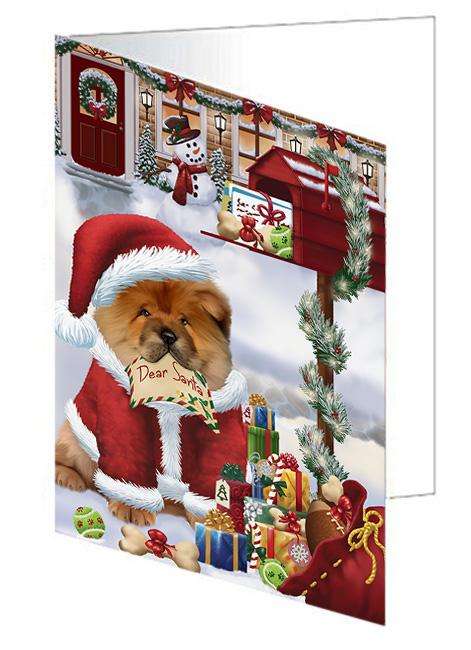 Chow Chow Dog Dear Santa Letter Christmas Holiday Mailbox Handmade Artwork Assorted Pets Greeting Cards and Note Cards with Envelopes for All Occasions and Holiday Seasons GCD65708