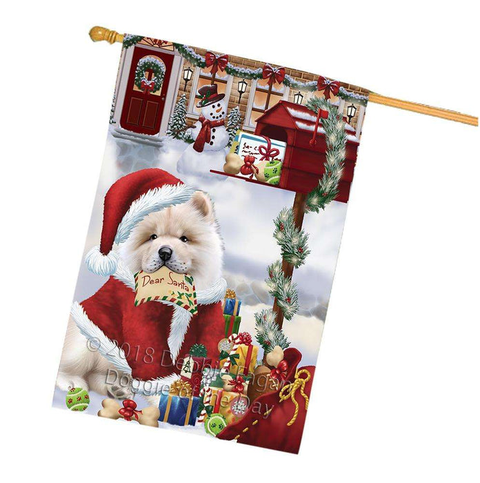 Chow Chow Dog Dear Santa Letter Christmas Holiday Mailbox House Flag FLG54089