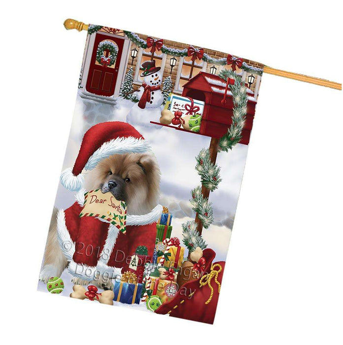 Chow Chow Dog Dear Santa Letter Christmas Holiday Mailbox House Flag FLG54090