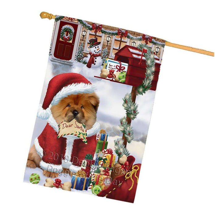 Chow Chow Dog Dear Santa Letter Christmas Holiday Mailbox House Flag FLG54091