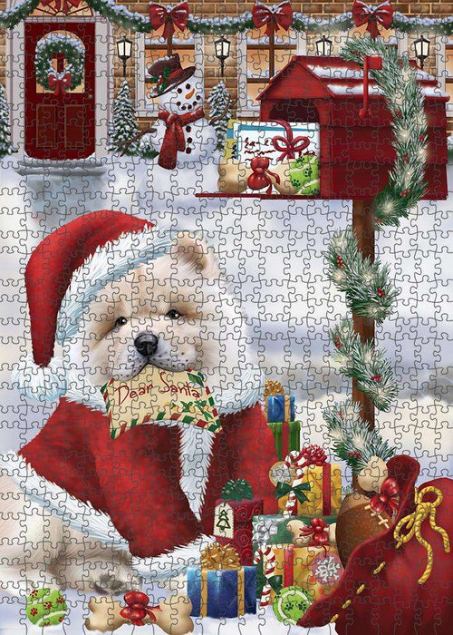 Chow Chow Dog Dear Santa Letter Christmas Holiday Mailbox Puzzle  PUZL82720