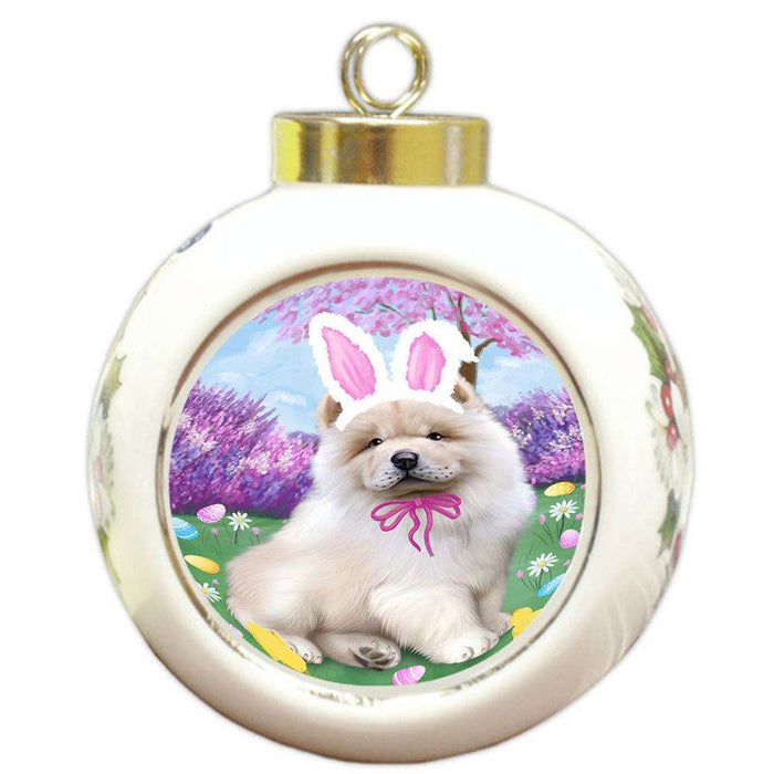 Chow Chow Dog Easter Holiday Round Ball Christmas Ornament RBPOR49110