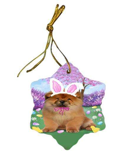 Chow Chow Dog Easter Holiday Star Porcelain Ornament SPOR49103