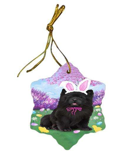 Chow Chow Dog Easter Holiday Star Porcelain Ornament SPOR49104