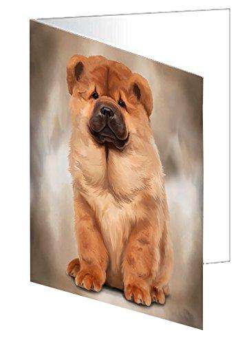 Chow Chow Dog Handmade Artwork Assorted Pets Greeting Cards and Note Cards with Envelopes for All Occasions and Holiday Seasons D023