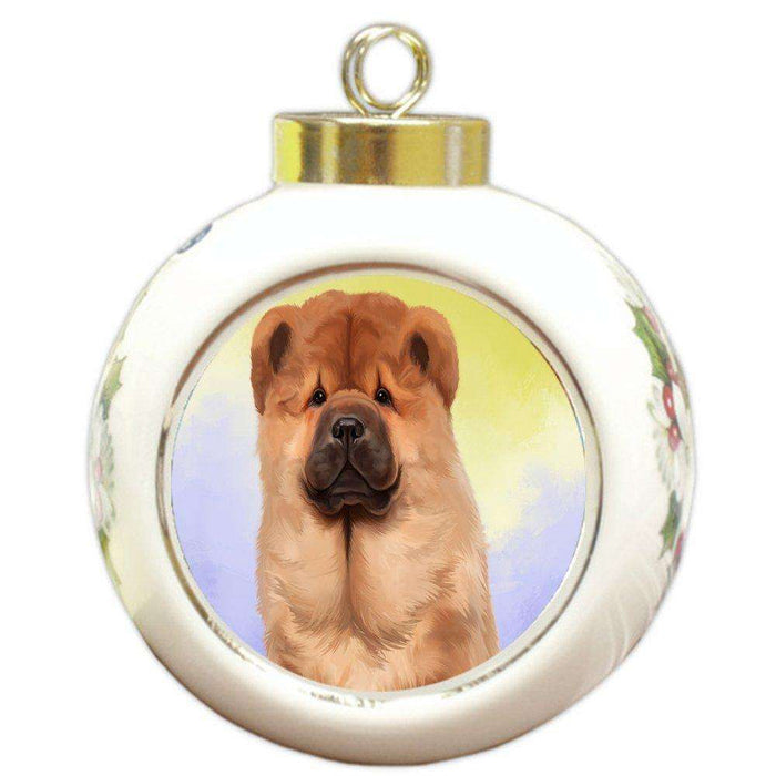 Chow Chow Dog Round Ball Christmas Ornament