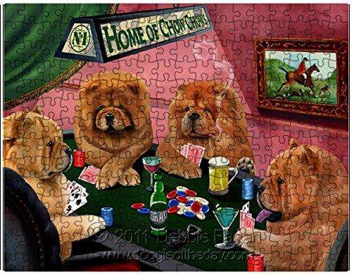 Chow Chow Puzzle 300 Pc. with Photo Tin Four Dogs Playing Poker