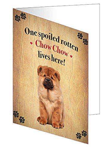 Chow Chow Spoiled Rotten Dog Handmade Artwork Assorted Pets Greeting Cards and Note Cards with Envelopes for All Occasions and Holiday Seasons