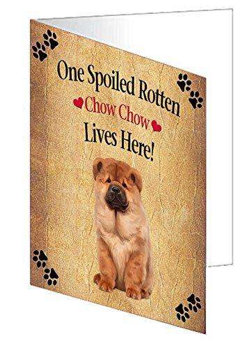 Chow Chow Spoiled Rotten Dog Handmade Artwork Assorted Pets Greeting Cards and Note Cards with Envelopes for All Occasions and Holiday Seasons