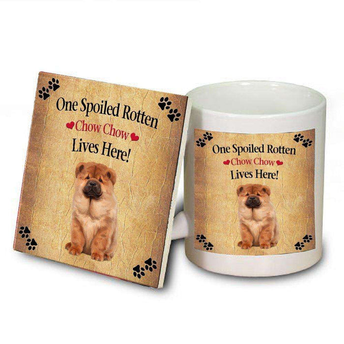 Chow Chow Spoiled Rotten Dog Mug and Coaster Set