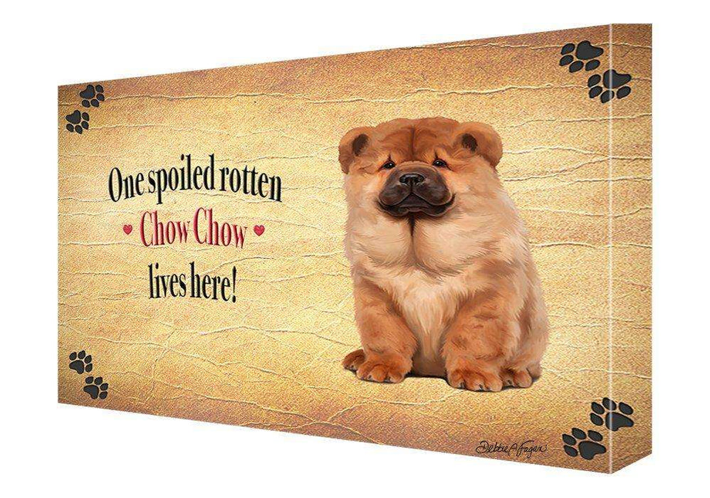Chow Chow Spoiled Rotten Dog Painting Printed on Canvas Wall Art Signed