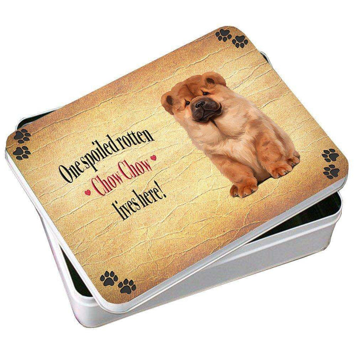 Chow Chow Spoiled Rotten Dog Photo Storage Tin