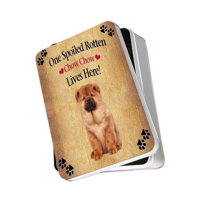 Chow Chow Spoiled Rotten Dog Photo Storage Tin