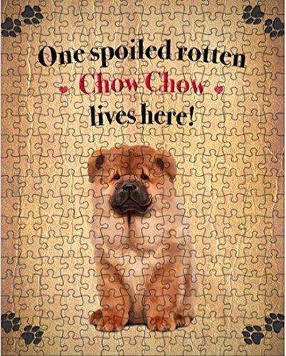 Chow Chow Spoiled Rotten Dog Puzzle with Photo Tin