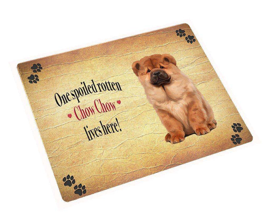 Chow Chow Spoiled Rotten Dog Tempered Cutting Board