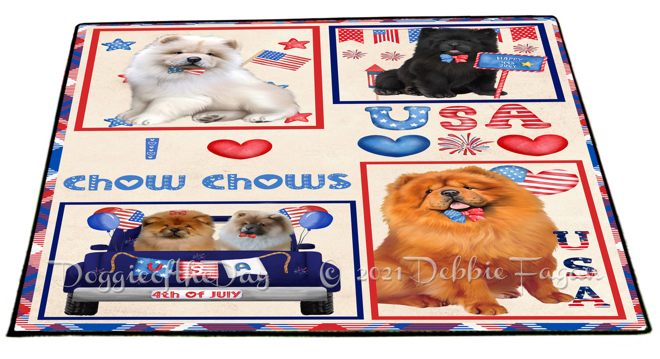 4th of July Independence Day I Love USA Chow Chow Dogs Floormat FLMS56176 Floormat FLMS56176