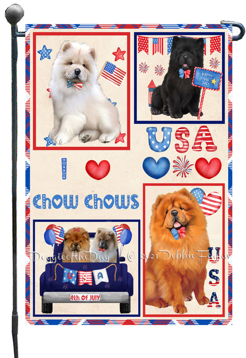 4th of July Independence Day I Love USA Chow Chow Dogs Garden Flag GFLG66890