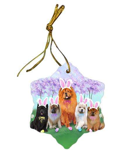 Chow Chows Dog Easter Holiday Star Porcelain Ornament SPOR49100