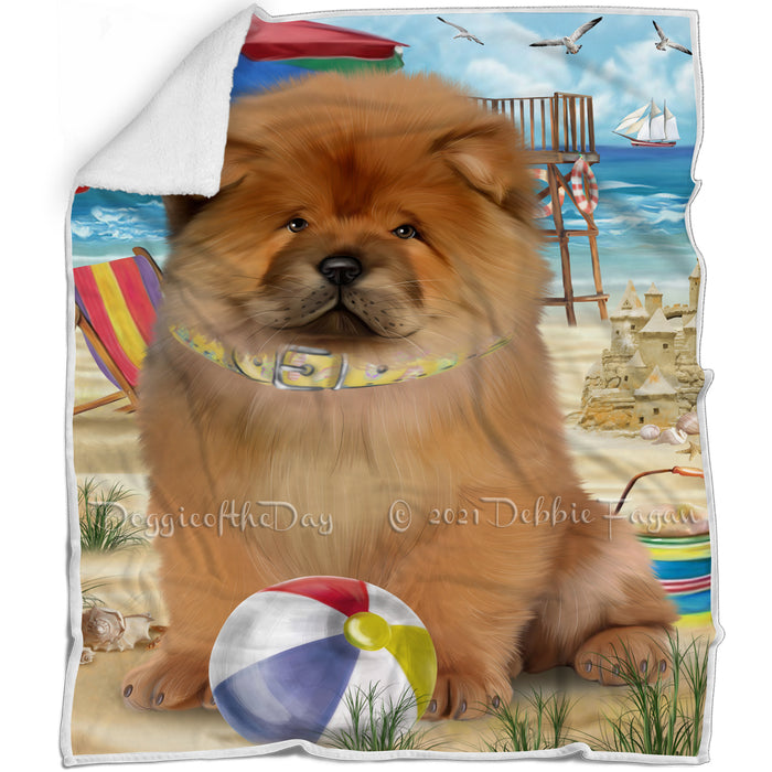 Pet Friendly Beach Chow Chow Dog Blanket BLNKT65892