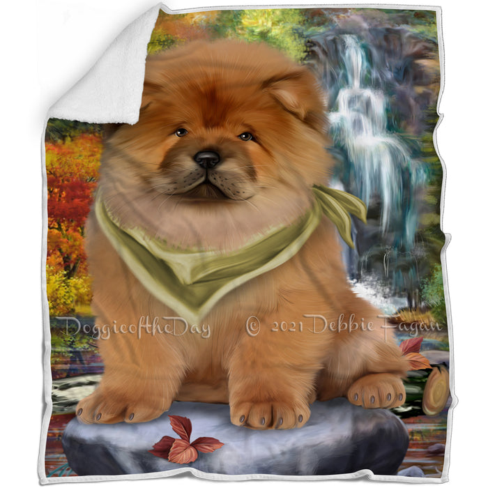 Scenic Waterfall Chow Chow Dog Blanket BLNKT63255