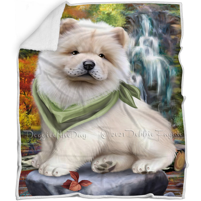 Scenic Waterfall Chow Chow Dog Blanket BLNKT63264